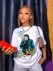 Top Loose Top Cartoon Printed T shirt round Neck Short Sleeve T shirt