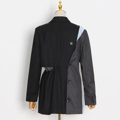 Personalisierte Cut Stitching Kleiner Blazer Gestreifter Kordelzug Blazer Tide