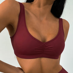 Plissierte Yoga-Hüfthose mit hoher Taille, Plissierte Yoga-Shorts, Hose, Sporttraining