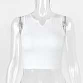 Gilet sans manches slim à col en V et côtes en forme de I