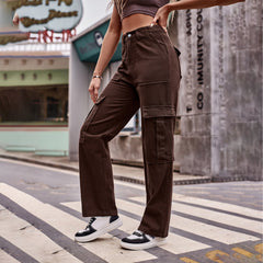 Trade Multi Pocket Cargohose Lockere, lässige Jeanshose