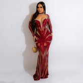 V-Ausschnitt Neckholder Paillettenkleid Slim Fit Host Party