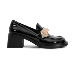 Nouvelles chaussures à talons épais et souples noires à talons hauts