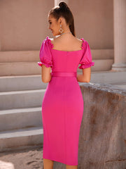 Slim Fitable Elegant Tight Cinched Waist Slim Fit Party Wedding
