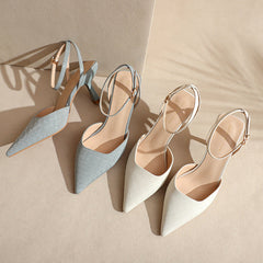 Chaussures d'extérieur rondes à talons pour femmes, style printemps