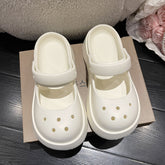 Women's Feeling Summer Platform Black Mary Jane Slippers