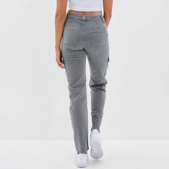 Vendeur de jeans droits taille haute délavés pantalons en denim décontractés