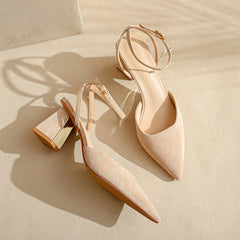 Damen-Sandalen mit geschlossener Zehenpartie, hohler Vordertasche und Riemen auf der Rückseite