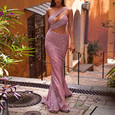 Robe de cocktail fourreau coupe slim Robe à paillettes