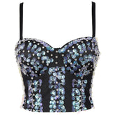 Costume de danse du ventre Strass Sangle de bas Sous-vêtements Tube Top Beauté Dos Baleine Corset Baleine Corset