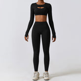 Combinaison de sport skinny yoga nude feel à séchage rapide, ensemble trois pièces de fitness fin