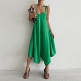 Einfarbiger Overall, lässig, locker sitzende Hose mit weitem Bein, rückenfreier, ärmelloser Overall