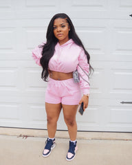 Street Hipster Solid Color Casual Set Two-Piece Set