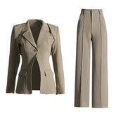 Schlankheitsweste mit hoher Taille und geradem Bein, dreiteilige Hose