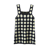 Elegant Square Collar Sleeveless Printed Pullover Sling Knitted Dress