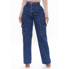 Jean cargo multi-poches à jambe large