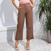 Office High Waist Casual Loose Straight Work Pant
