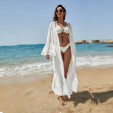 Chiffon Bell Sleeve Sun Protection Cardigan Long Beach Jacket Vacation Bikini Outwear Blouse