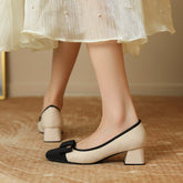 Women's Square Toe Mary Jane Pumps Chunky Heels