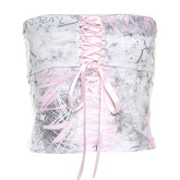 Trends off Neck Printed Bandeau Slim Fit Inner Vest