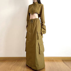 Fall Cropped Zipper Slim Fit Long Sleeve Coat