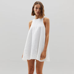 Weiße Baumwolle, bequem, atmungsaktiv, schnell trocknend, hautfreundlich, Nachthemd, Pyjama kann als Oberbekleidung oder Hauskleidung verwendet werden