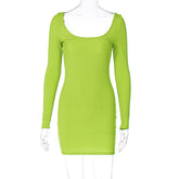 Backless Slim Fit Long Sleeve Narrow Dress