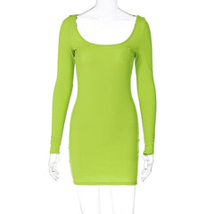 Backless Slim Fit Long Sleeve Narrow Dress