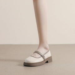 Women's French Style Mary Jane Spring Round