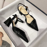 Women's Mid Summer French Style Chunky Pointed