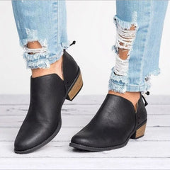 Women's British Style Solid Color Pointed Back Zipper