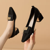 Women's Soft Chunky Deep Mouth Square Buckle