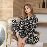 Pajamas Plant Print Long Sleeved Home Wear Two Piece