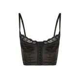 Bralette Weste vorne Schnalle hinten Shaping BH Bohemian Boning Korsett Satin Satin Satin Unterwäsche