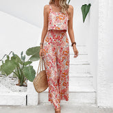 Strand-Overall mit quadratischem Kragen, Weste und Hose, Urlaubs-Overall