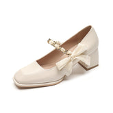 Women's Jane Classic Style Low-cut Chunky Fairy Heels