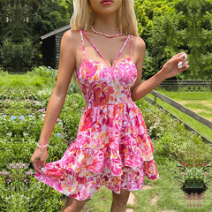 Sweet Backless Spaghetti Straps Dress