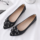 Casual Flats Shallow Mouth Rhinestone Egg
