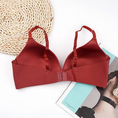 Soutien-gorge push-up réglable en nylon fin et respirant, sans anneau en acier, grande poitrine, anti-affaissement