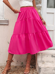 Elastischer, einfarbiger Rock mit hoher Taille