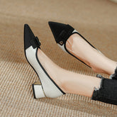 Chaussures à talons hauts épais pour femmes, couleurs assorties, style rétro