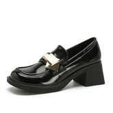 Nouvelles chaussures à talons épais et souples noires à talons hauts