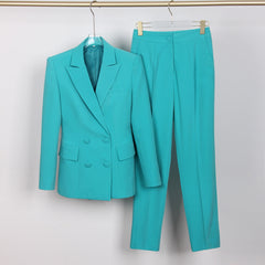 High Quality Casual Office Business plus Bra Pants Blazer Suit Set