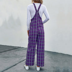 Casual Pants Plaid Spaghetti Straps Jumpsuit