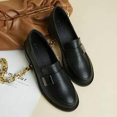 Women's British Style Soft Chunky Comfort Leather Shoes