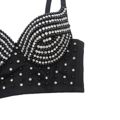 Diamond Bra Camisole Short Fried Street Nightclub Tube Top Beaded Wrapped Chest