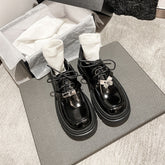Mocassins à plateforme épaisse style preppy pour femmes