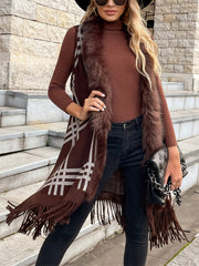 Color Matching Fall Polo Collar Fur Collar Coat