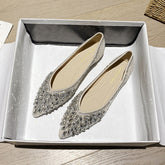 Chaussures plates à enfiler pour femmes avec strass et motif Lei doux