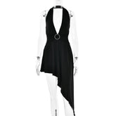 Robe dos nu à imprimé queue de poisson et licou